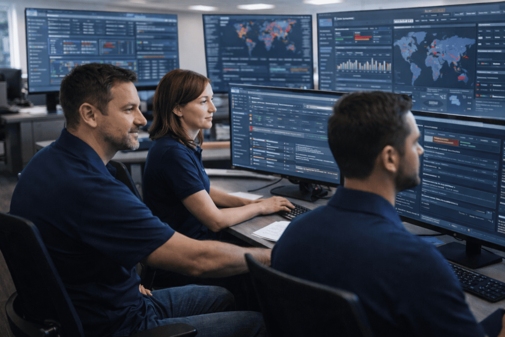 Cybersecurity team working